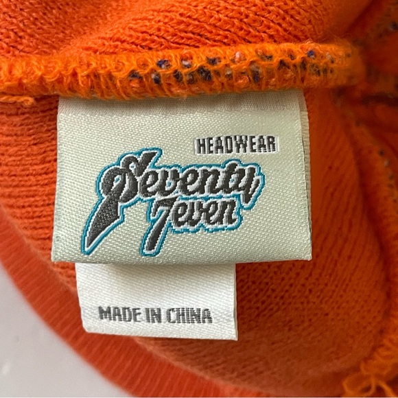 New York New York Nicks Seventy Seven Brand Knit Beanie Blue Orange with Pom - Picture 4 of 7